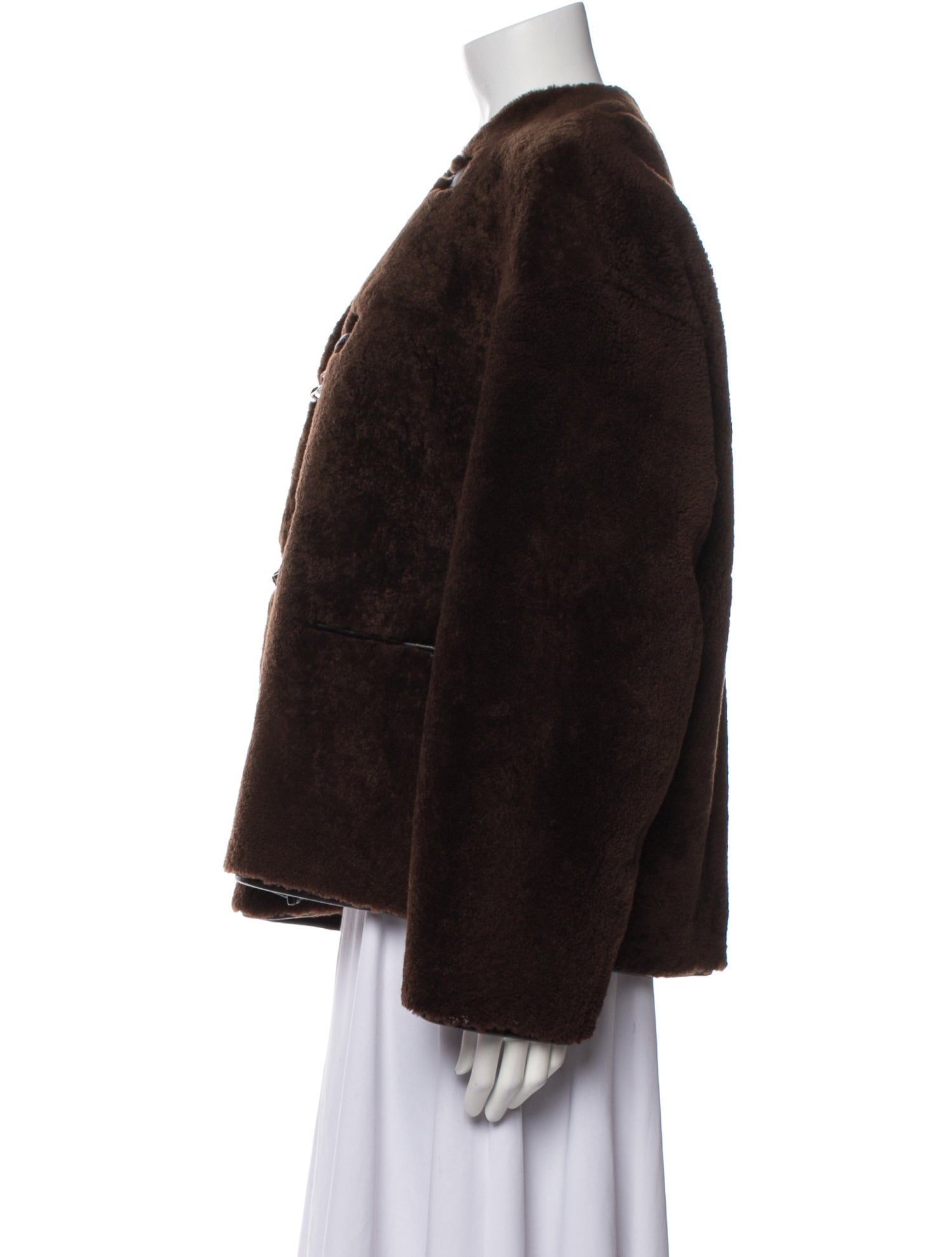 TOTEME Teddy Clasp Shearling Fur Jacket