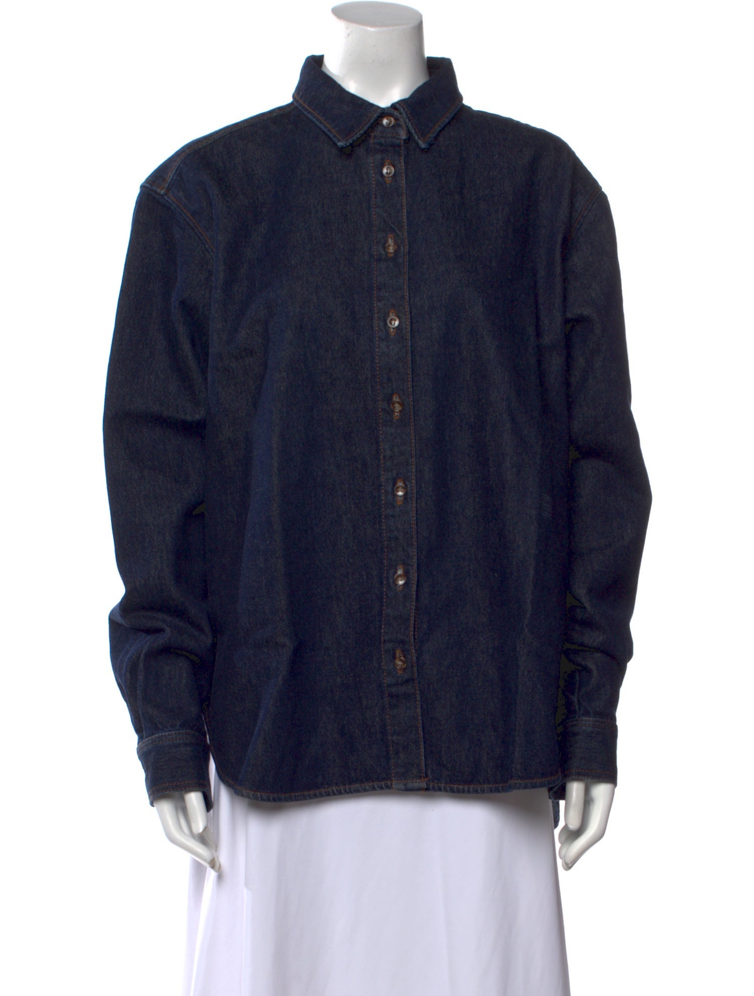 TOTEME Signature Denim Long Sleeve Button-Up Top