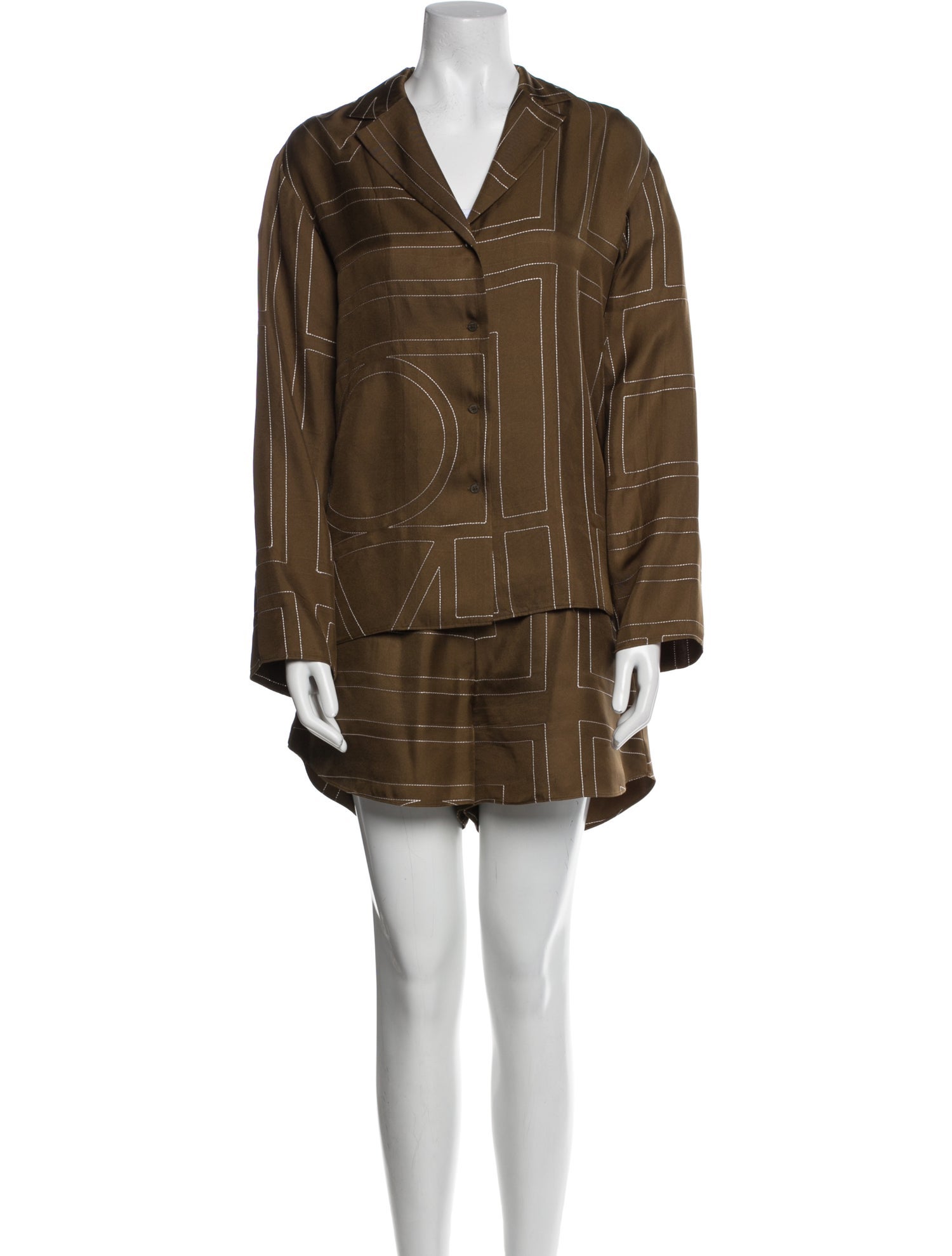 TOTEME Silk Printed Short Set