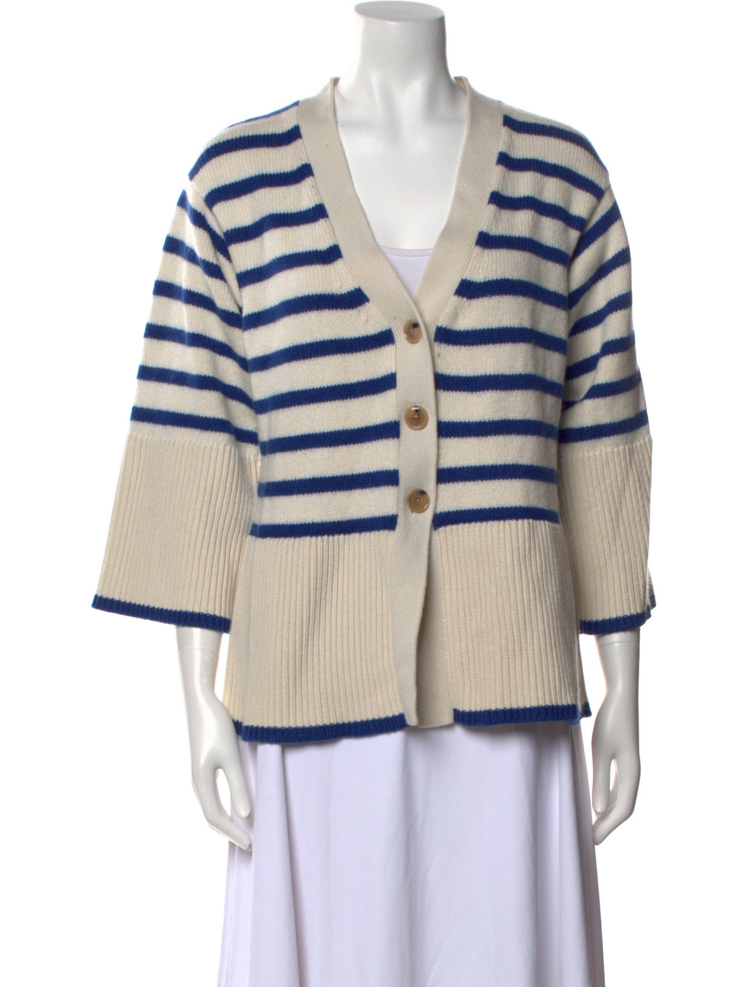 TOTEME Striped V-Neck Sweater
