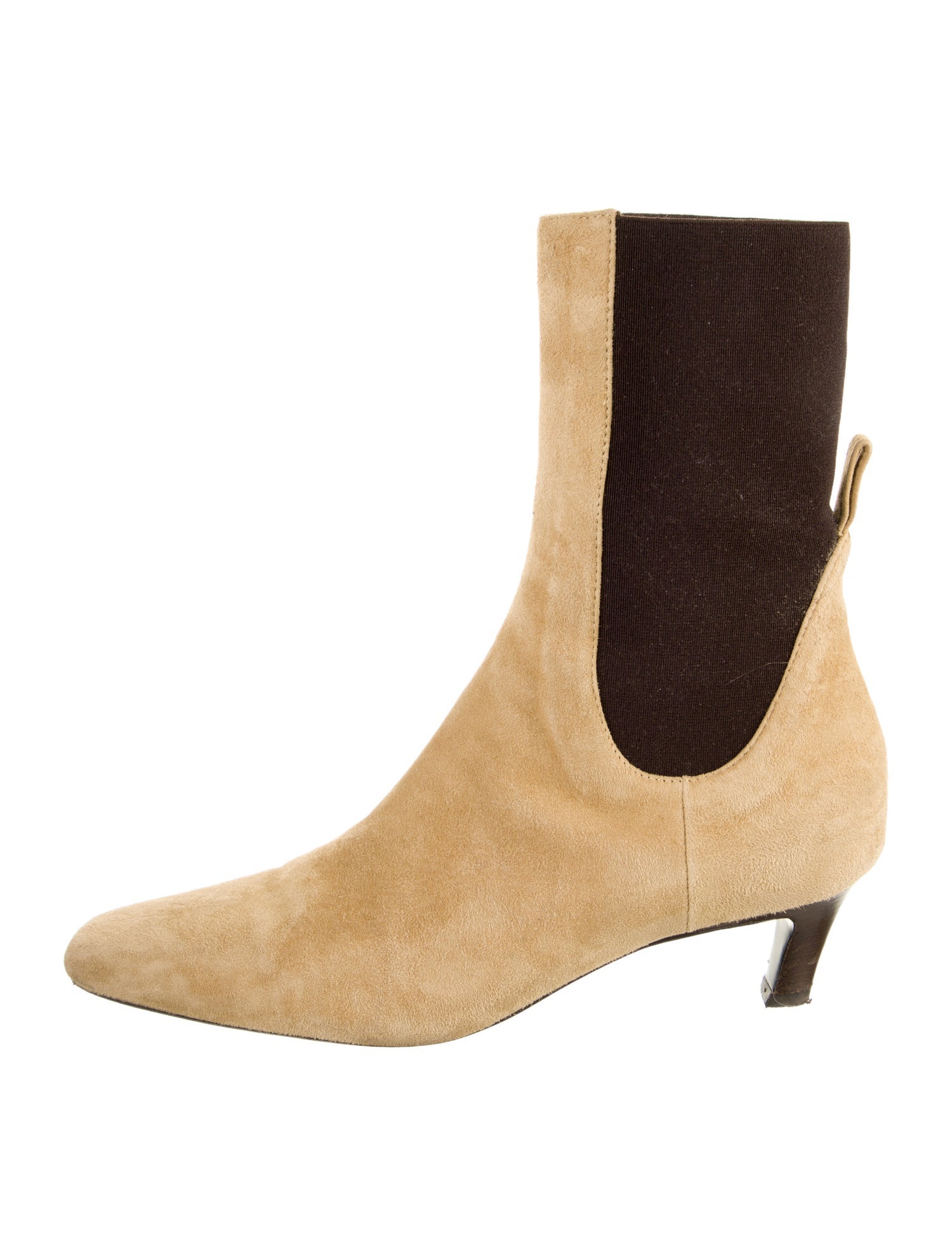 TOTEME Suede Colorblock Pattern Sock Boots