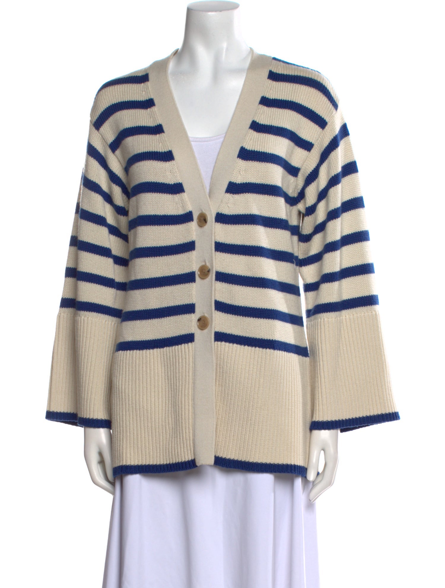 TOTEME Striped V-Neck Sweater