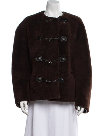 TOTEME Shearling Printed Fur Jacket