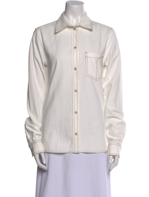 TOTEME Petite Tumbled Long Sleeve Button-Up Top