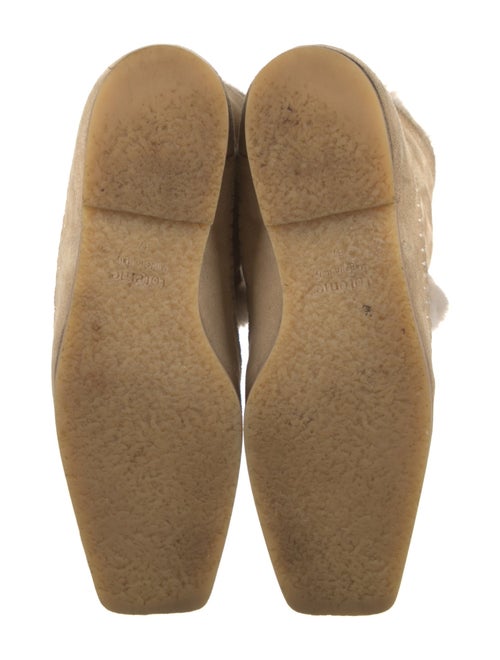 TOTEME Suede Fur Trim Lace-Up Boots