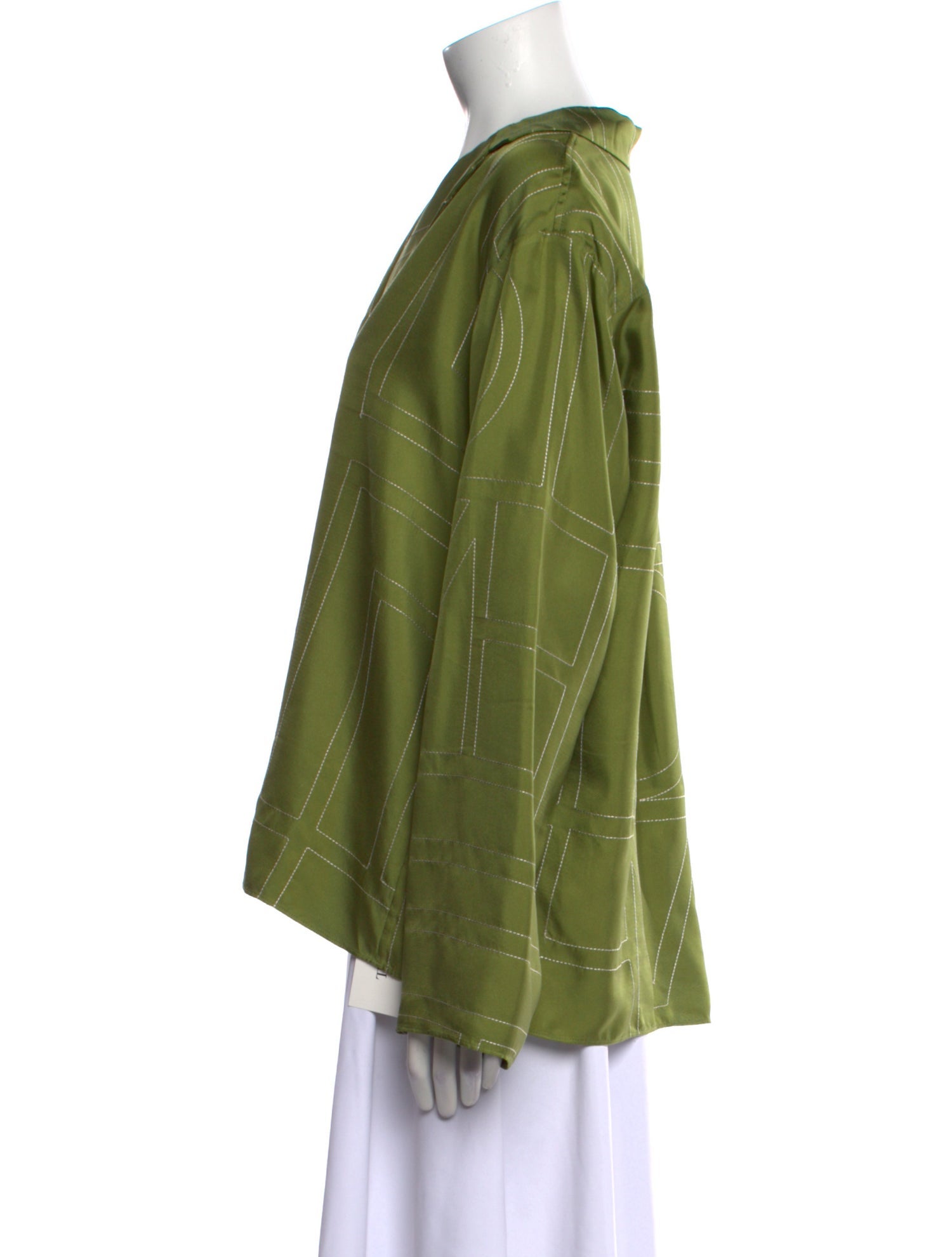 TOTEME Silk Embroidered Accent Pajamas