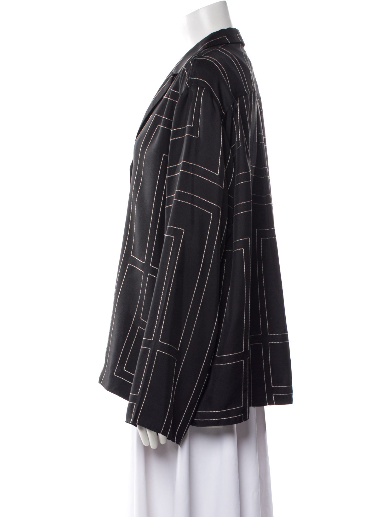 TOTEME Silk Embroidered Accent Pajamas