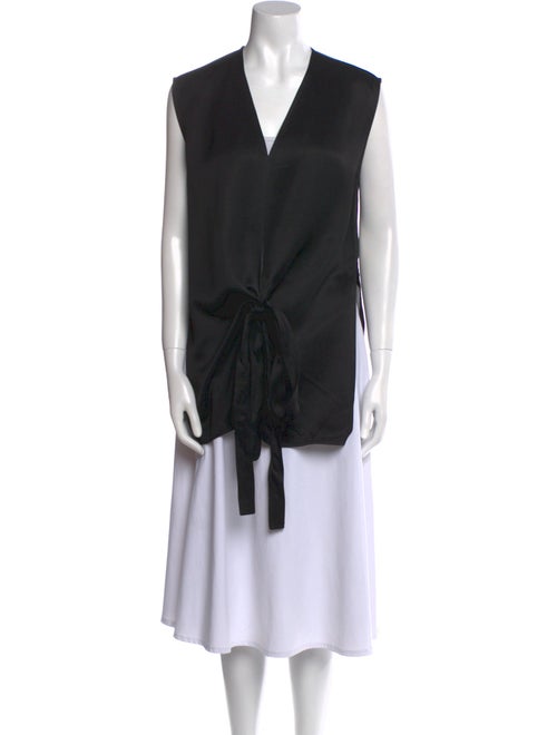 TOTEME Twisted Satin Tie Sleeveless V-Neck Tunic