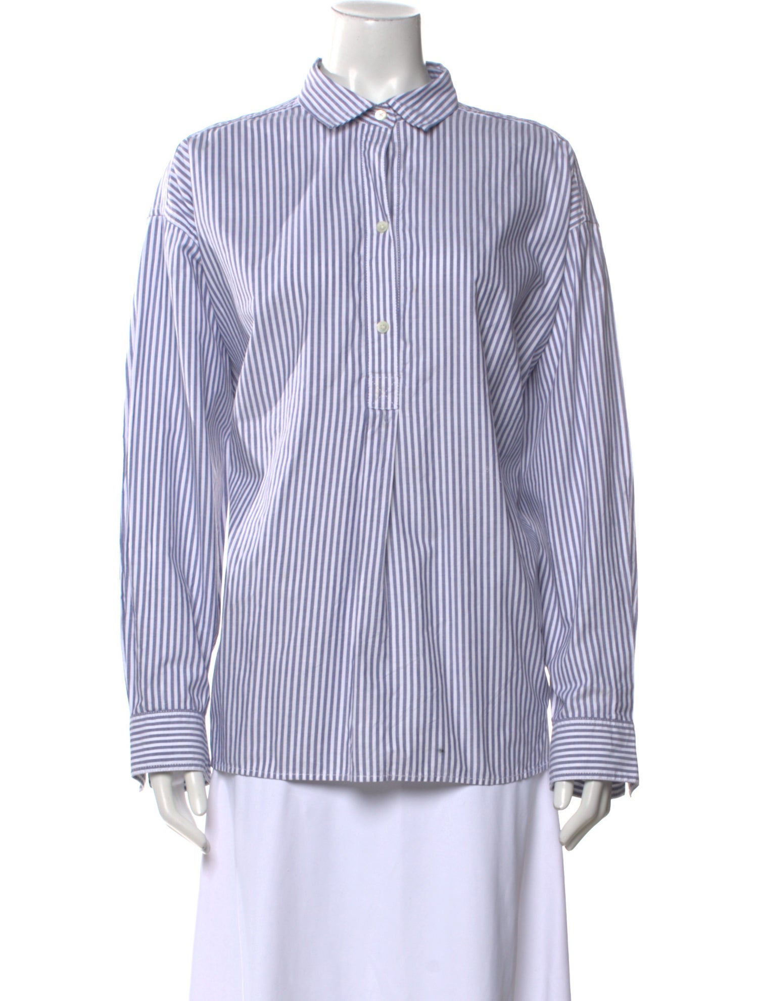 TOTEME Striped Long Sleeve Button-Up Top