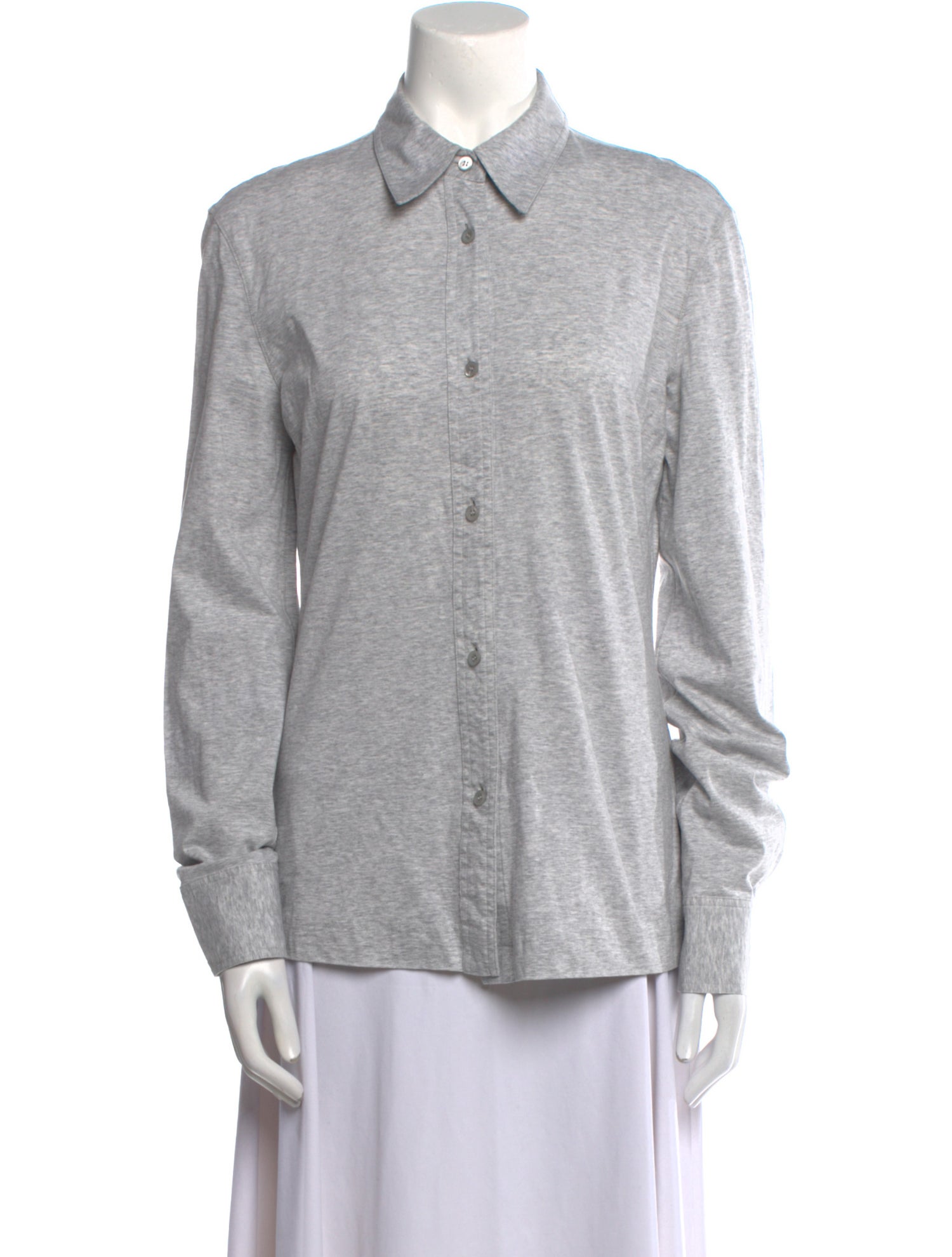 TOTEME Wool Long Sleeve Button-Up Top