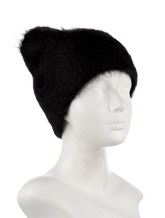 TOTEME Black alpaca TOTEME beanie. Designer size one size