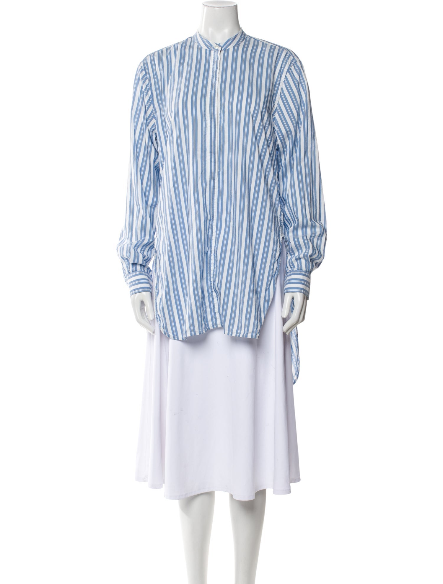 TOTEME Striped Mock Neck Tunic