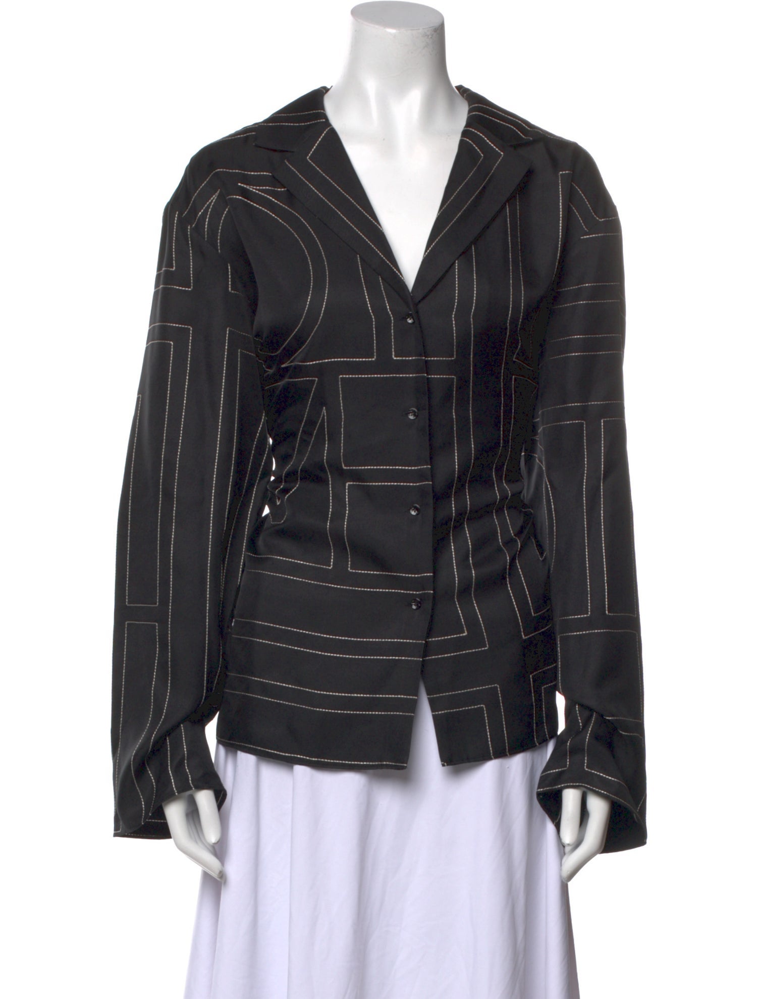 TOTEME Monogram Silk Button-Up Top