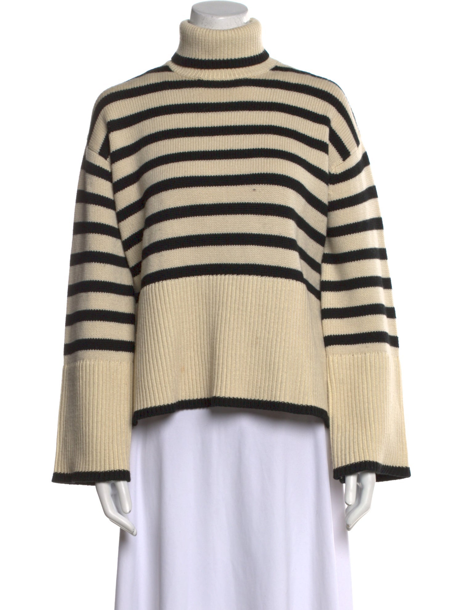 TOTEME Signature Stripe Turtleneck Wool Sweater