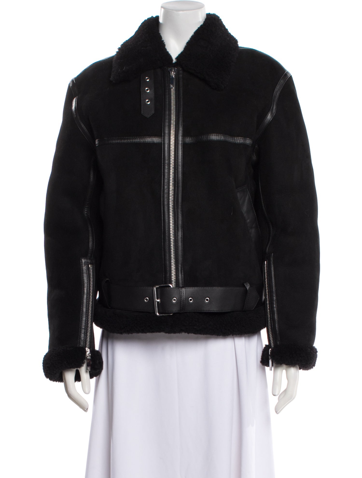 TOTEME Shearling Aviator Shearling Fur Jacket