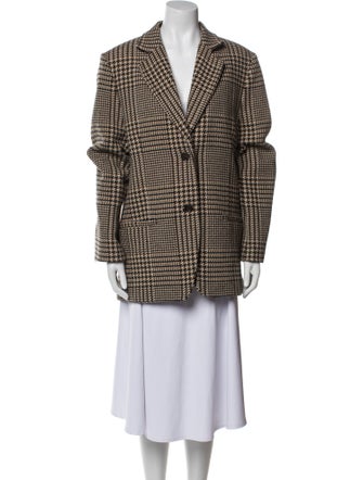 TOTEME Wool Houndstooth Print Peacoat