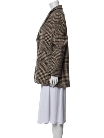 TOTEME Wool Houndstooth Print Peacoat