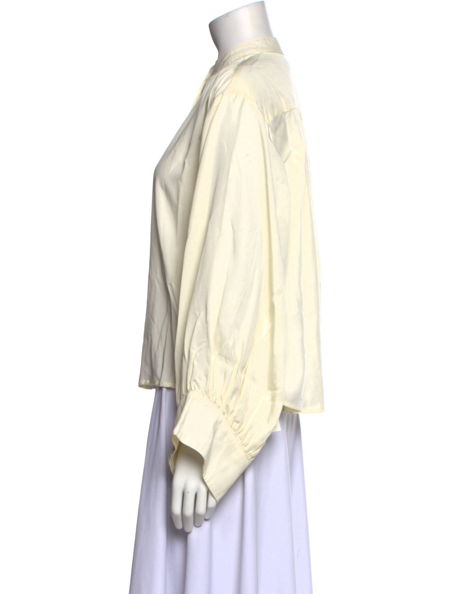 TOTEME Mock Neck Long Sleeve Blouse