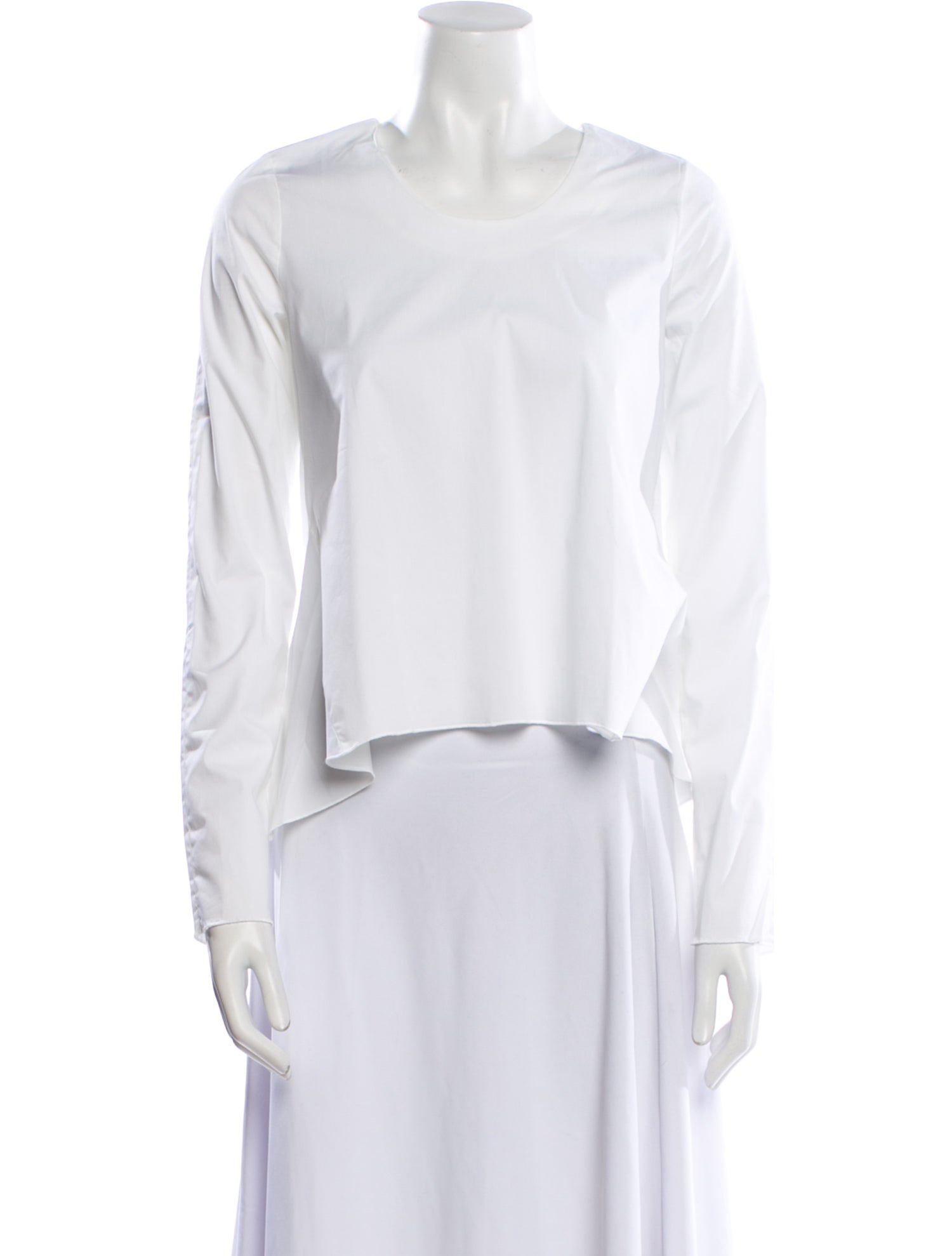 TOTEME Crew Neck Long Sleeve Crop Top