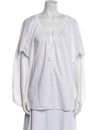 TOTEME Scoop Neck Short Sleeve Blouse