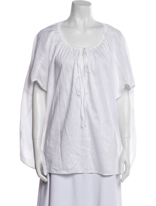 TOTEME Scoop Neck Short Sleeve Blouse