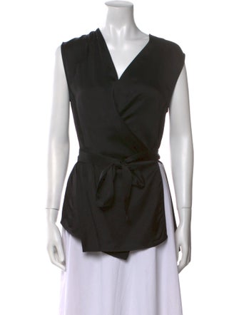 TOTEME Twisted Satin Tie V-Neck Blouse