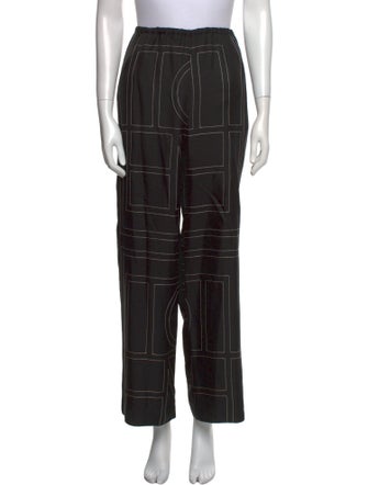 TOTEME Silk Embroidered Accent Pajamas