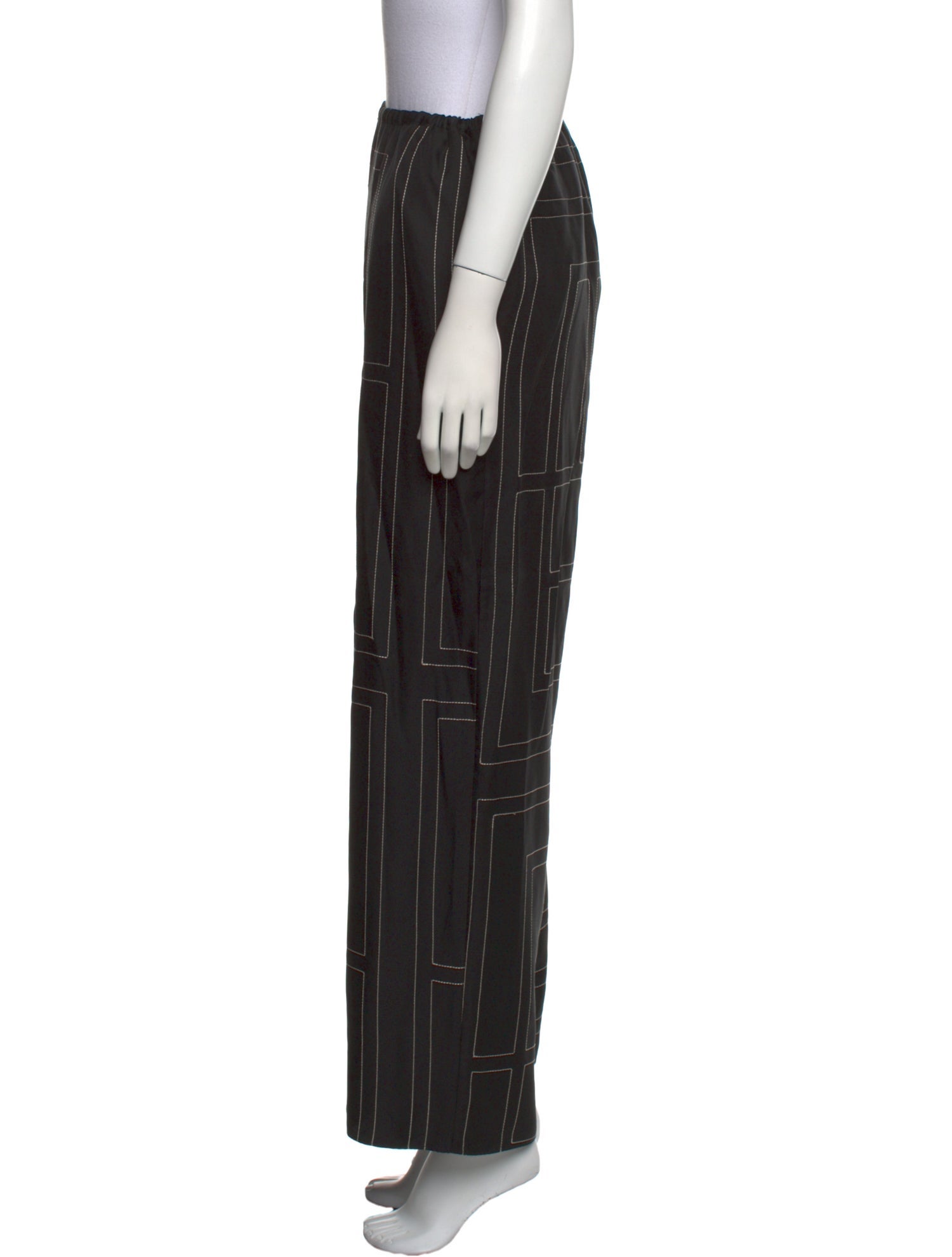 TOTEME Silk Embroidered Accent Pajamas