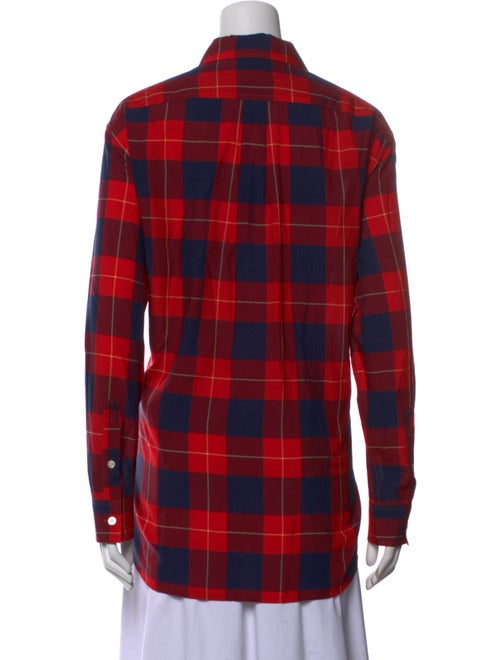 TOTEME Plaid Print Long Sleeve Button-Up Top