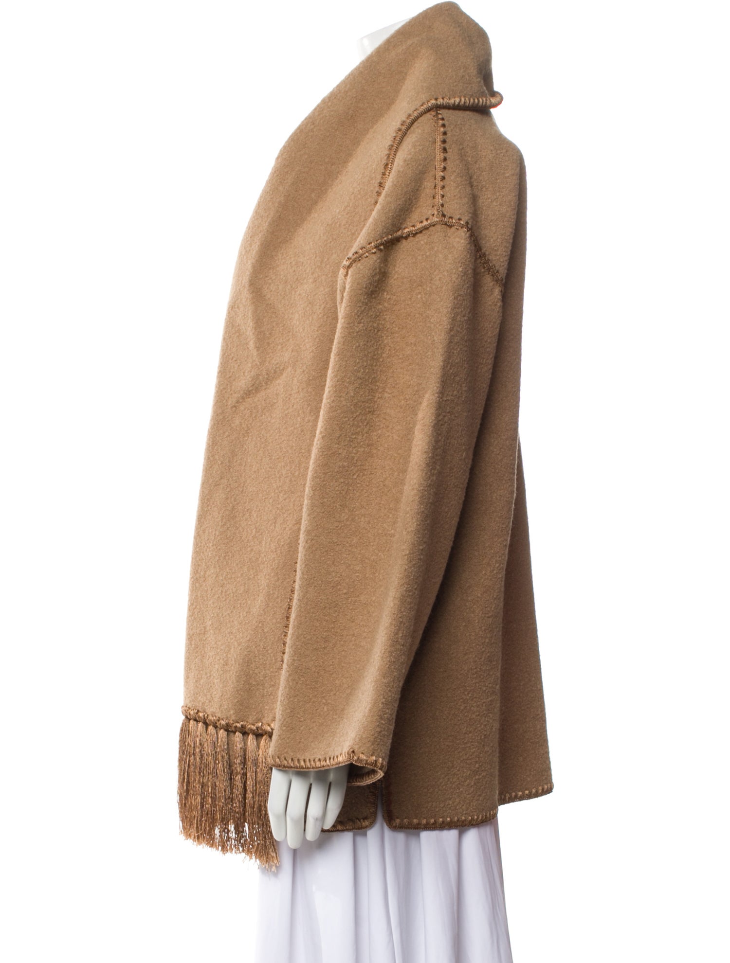 TOTEME Embroidered Scarf Wool Poncho