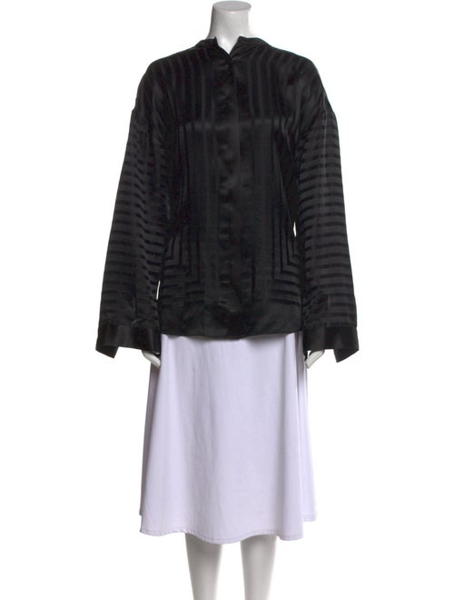 TOTEME Silk Mock Neck Button-Up Top