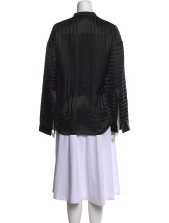 TOTEME Silk Mock Neck Button-Up Top