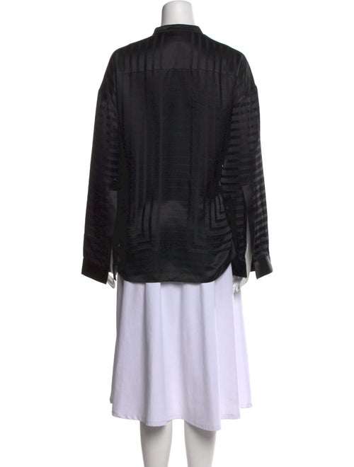 TOTEME Silk Mock Neck Button-Up Top