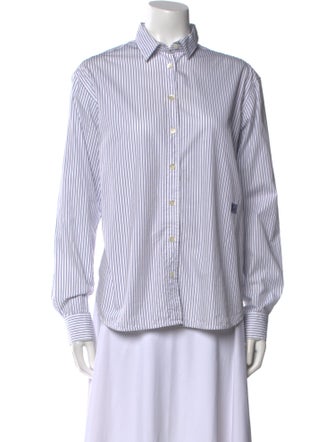 TOTEME Striped Long Sleeve Button-Up Top