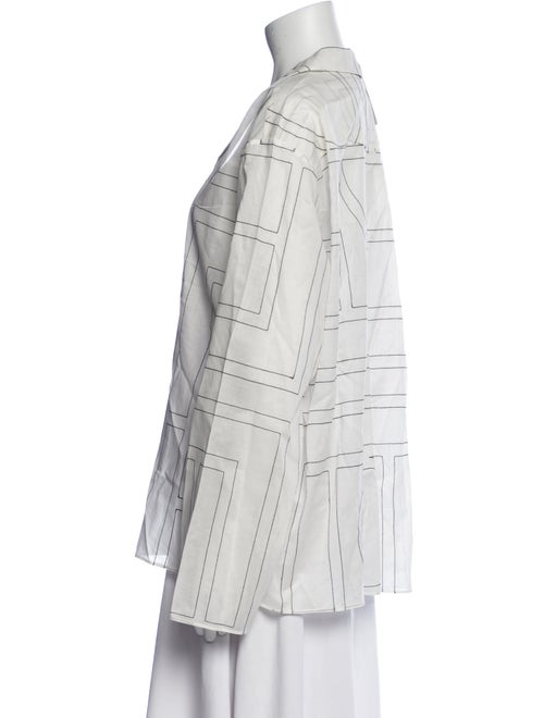 TOTEME Printed V-Neck Button-Up Top w/ Tags