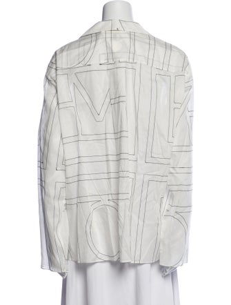 TOTEME Printed V-Neck Button-Up Top w/ Tags