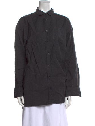 TOTEME Wool Long Sleeve Button-Up Top