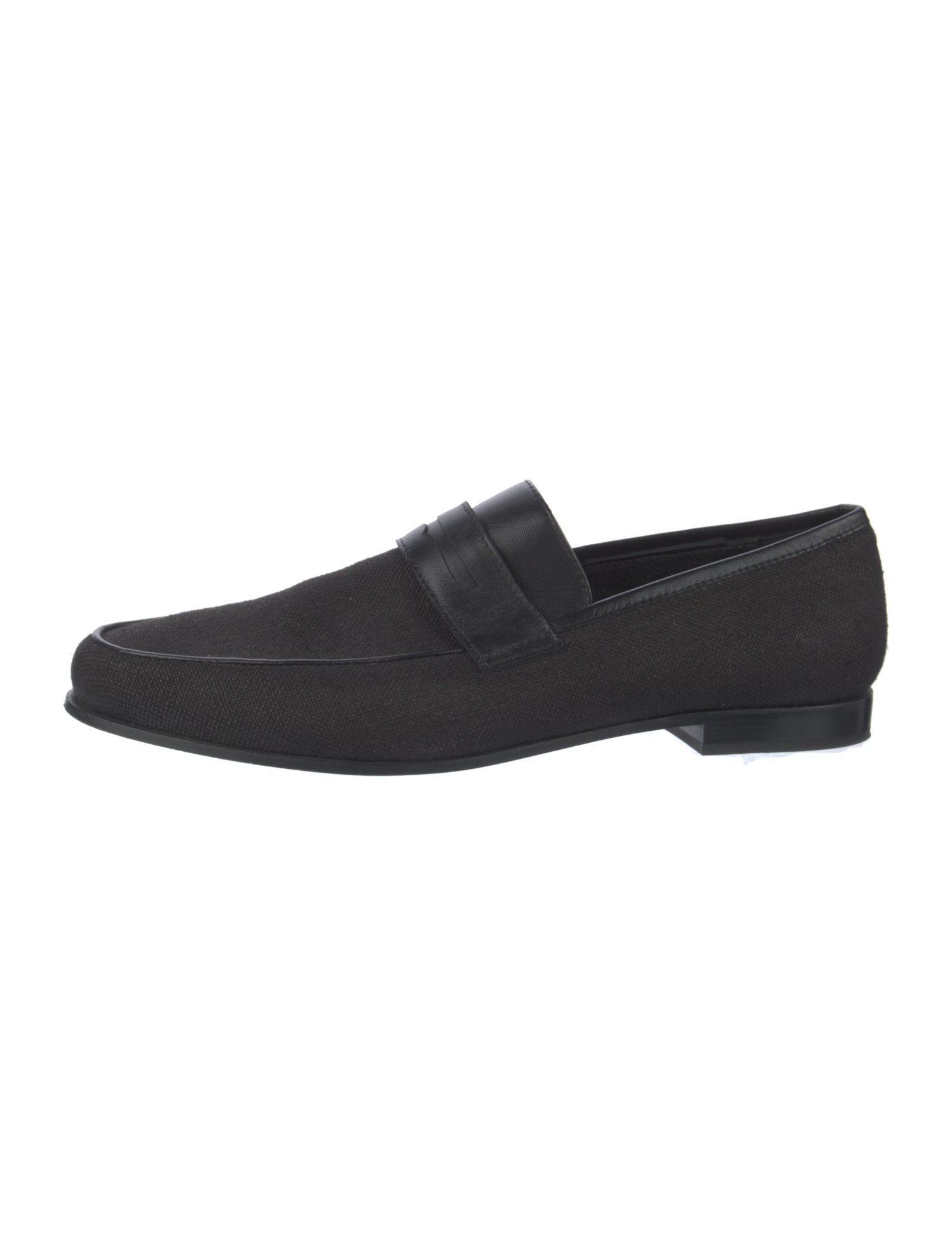TOTEME Canvas Leather Trim Embellishment Loafers