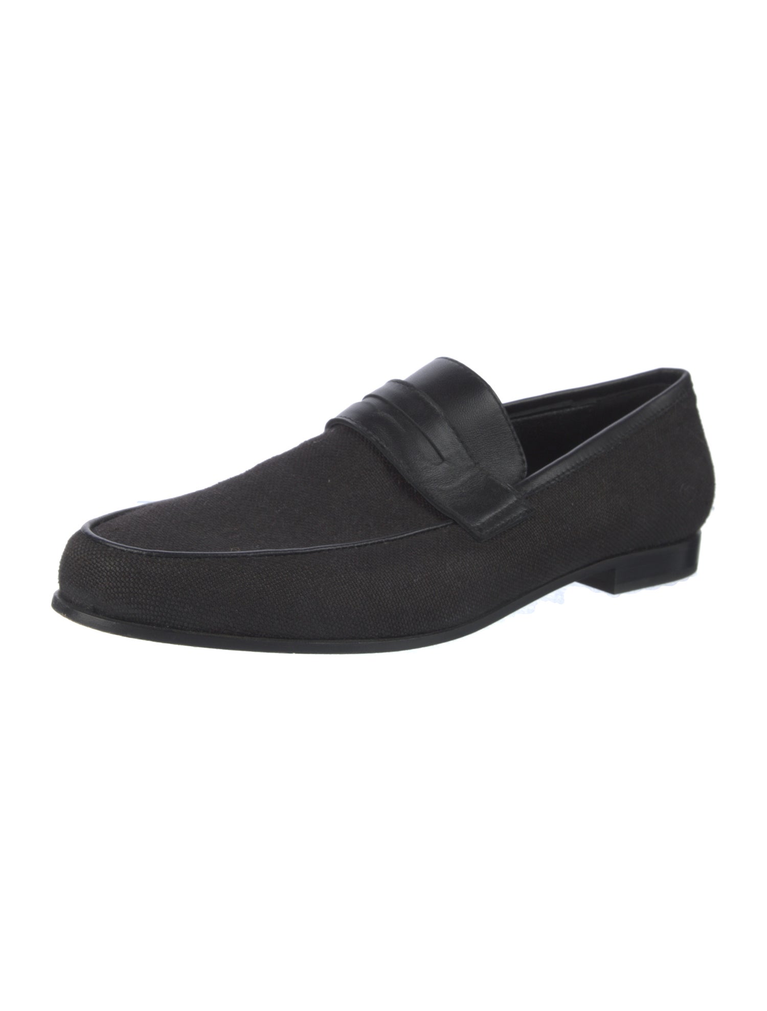 TOTEME Canvas Leather Trim Embellishment Loafers