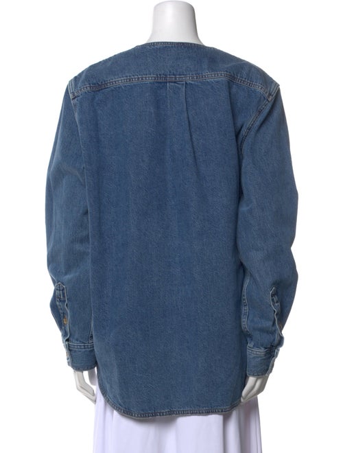 TOTEME Crew Neck Long Sleeve Button-Up Top