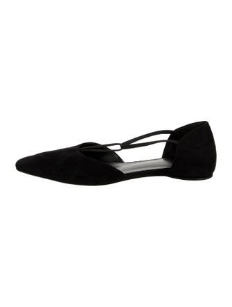 TOTEME Suede Grosgrain Trim D'Orsay Flats