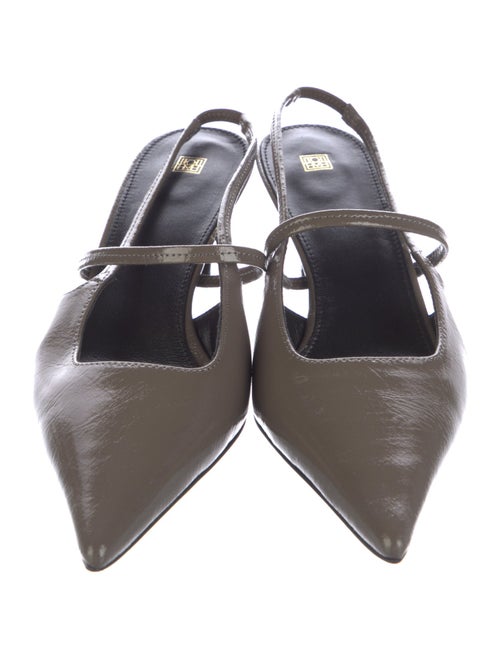 TOTEME Patent Leather Leather Trim Embellishment Slingback Pumps