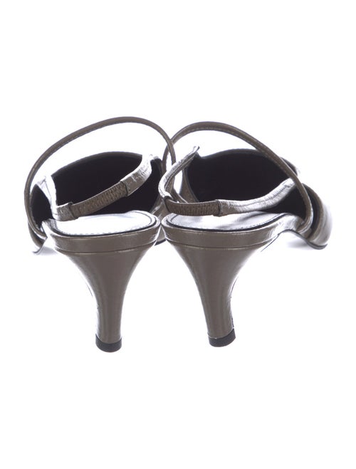 TOTEME Patent Leather Leather Trim Embellishment Slingback Pumps