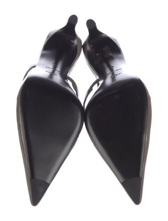 TOTEME Patent Leather Leather Trim Embellishment Slingback Pumps