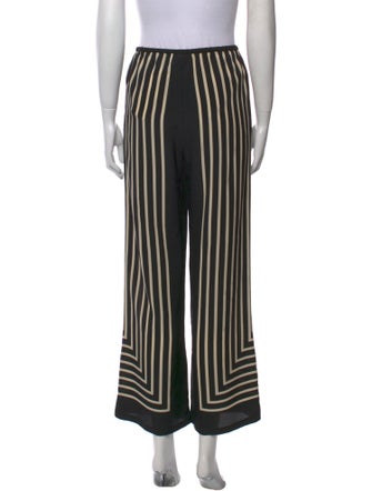 TOTEME Monogram Silk Jacquard Slacks Wide Leg Pants