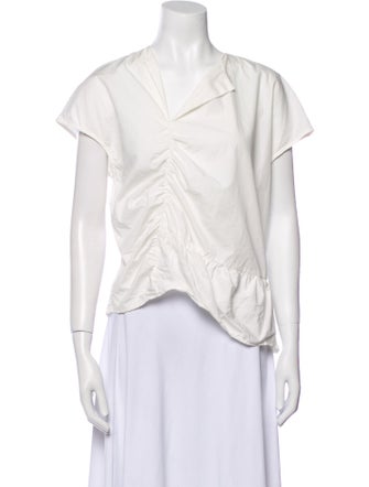 TOTEME V-Neck Short Sleeve Blouse