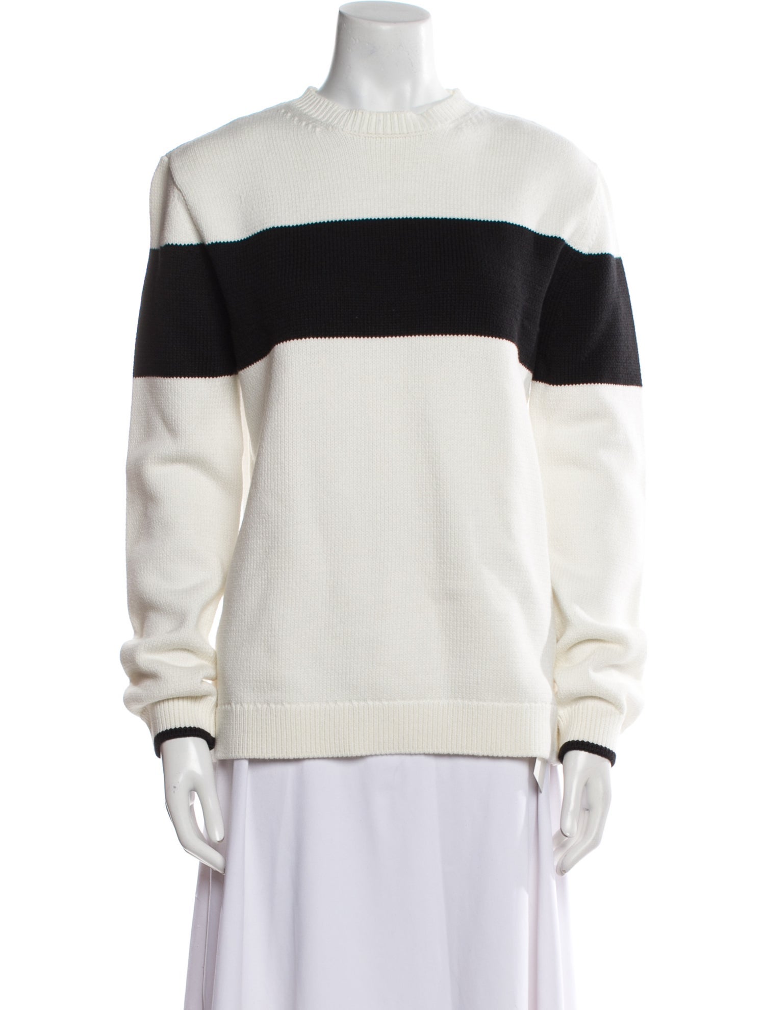 TOTEME Colorblock Pattern Mock Neck Sweater