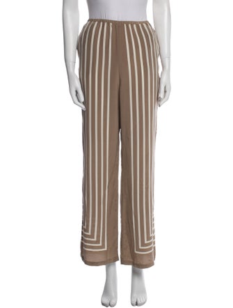 TOTEME Monogram Silk Slacks Wide Leg Pants