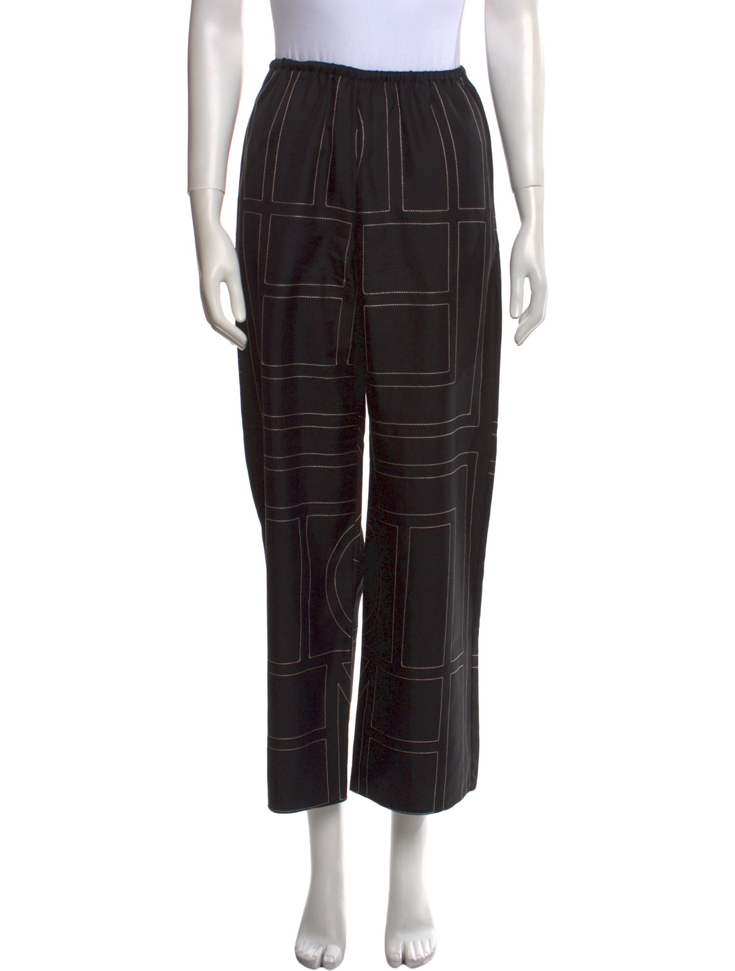 TOTEME Silk Embroidered Accent Pajamas