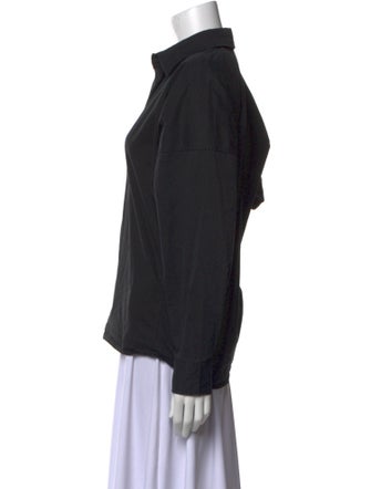 TOTEME Washed Cotton Shirt V-Neck Blouse